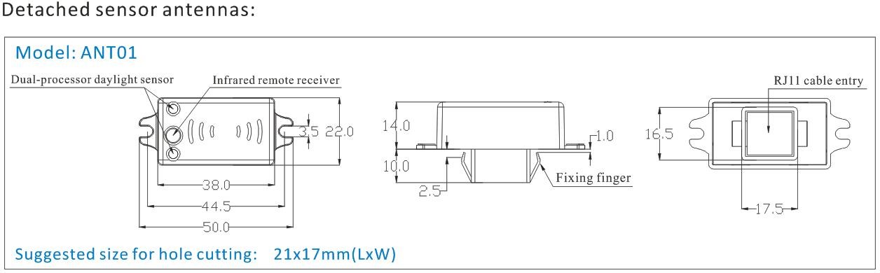 Tri - Level Dimming Control AC Motion Sensor Switch Detached Antenna head