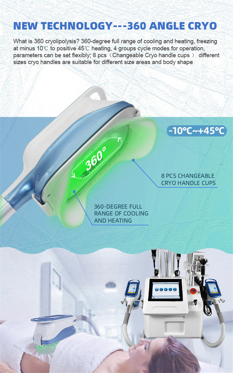 RF Fat Freeze Slimming Machine 360 Skin Tightening Cryolipolysis Equipment