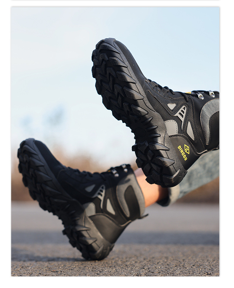Microfiber Leather Flying Knit Safety Boots Kevlar Midsole Steel Toe Safety Shoes Rubber Work Shoes