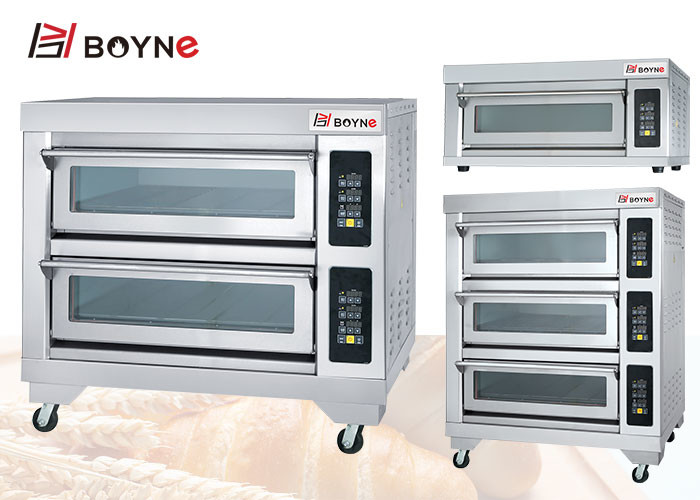 380v Double Layer Four Trays Baking Oven Stainless Steel for Hotel