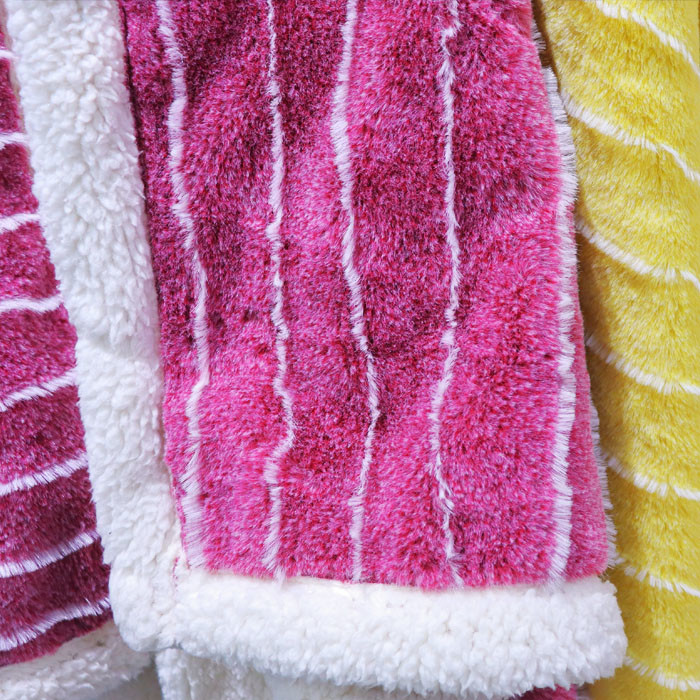European American Style Faux Fur Throw Blanket Cationic Fleece Blanket