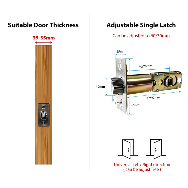 FCC Wifi Code Door Lock 70mm Fingerprint Keypad Door Lock