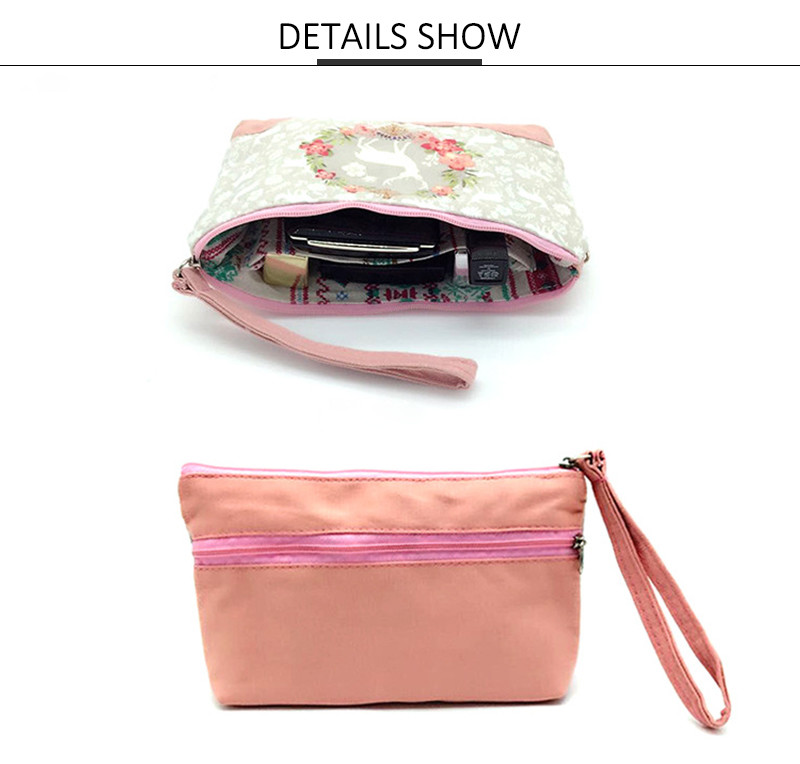 Cute Cartoon Printing Reusable Cotton Canvas Cosmetic Bag