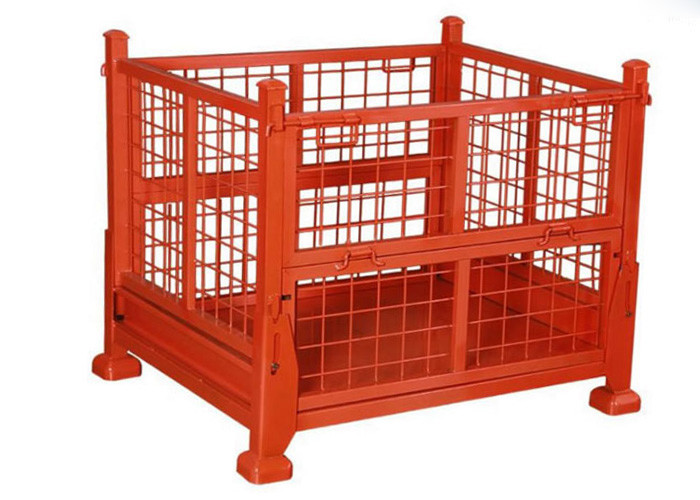 Collapsed Stillage Pallet Warehouse Racking Cages Stackable Assembled