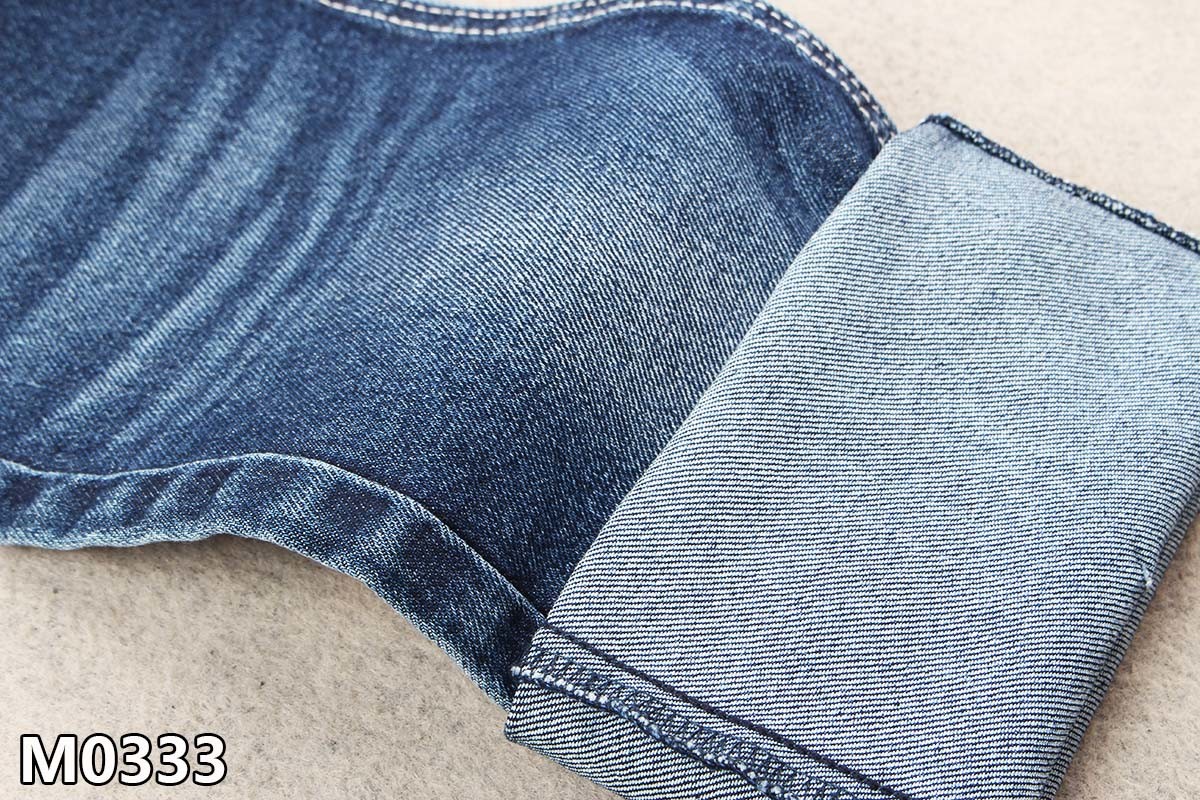 11.3OZ Recycling Cotton Polyester Spandex Denim Fabric For Jeans Sanforizing