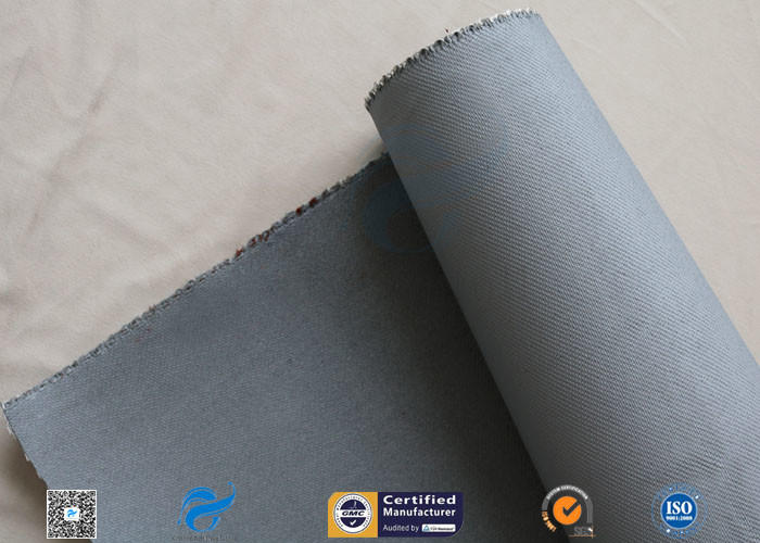 1550G 1.5MM Thermal Insulation Materials Grey Silicone Coated Fiberglass Fabric