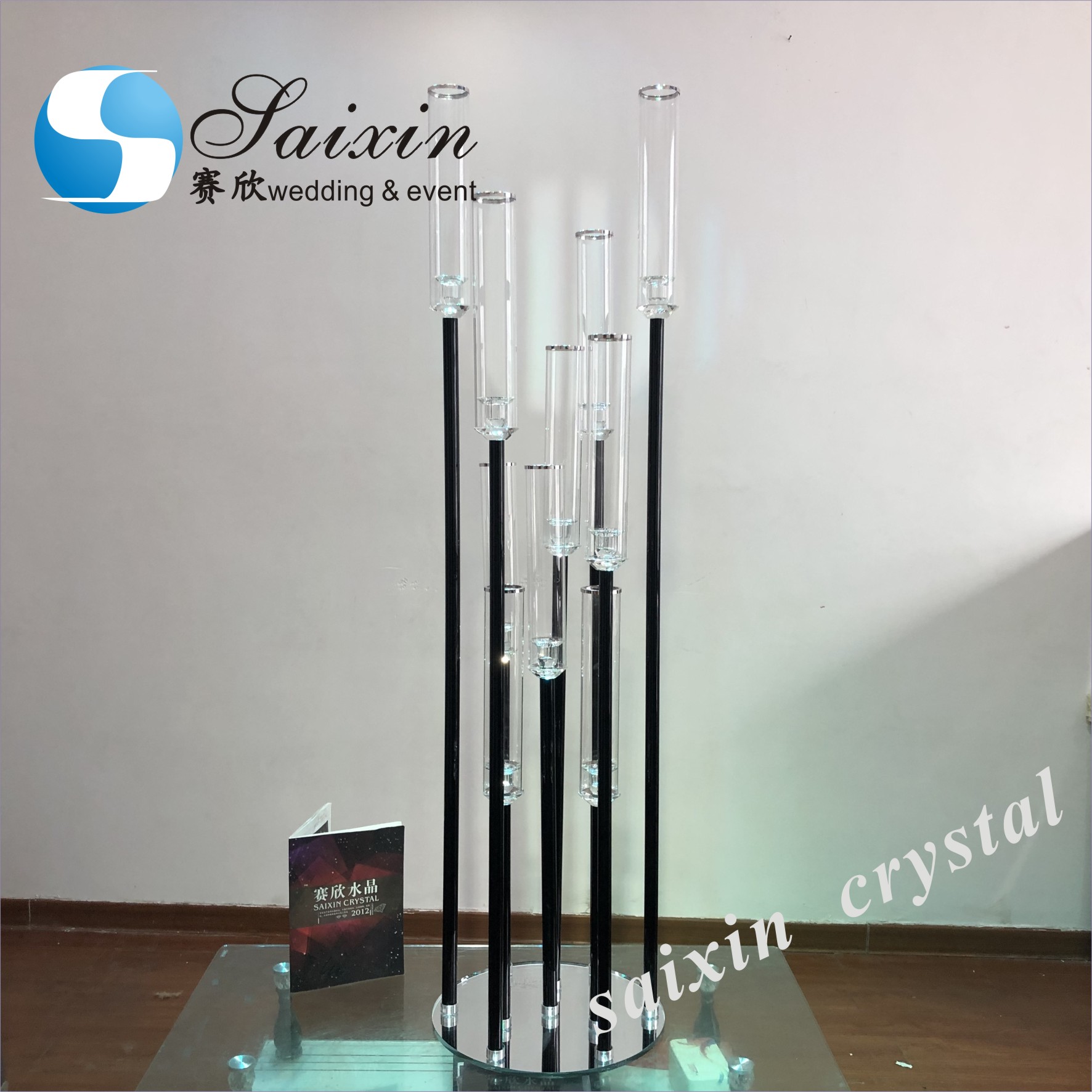 Hot selling Tall crystal candelabra for wedding table centerpieces
