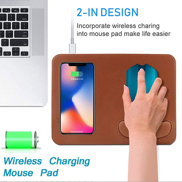 10W Mouse Pad Wireless Charger With Wrist rest