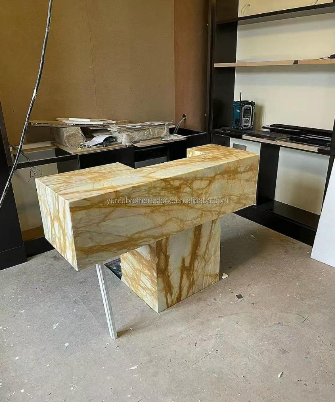 Modern Design Style Italy Luxury Big Slab Sienna Golden Marble Tile for Hotel Wall Panel and Table