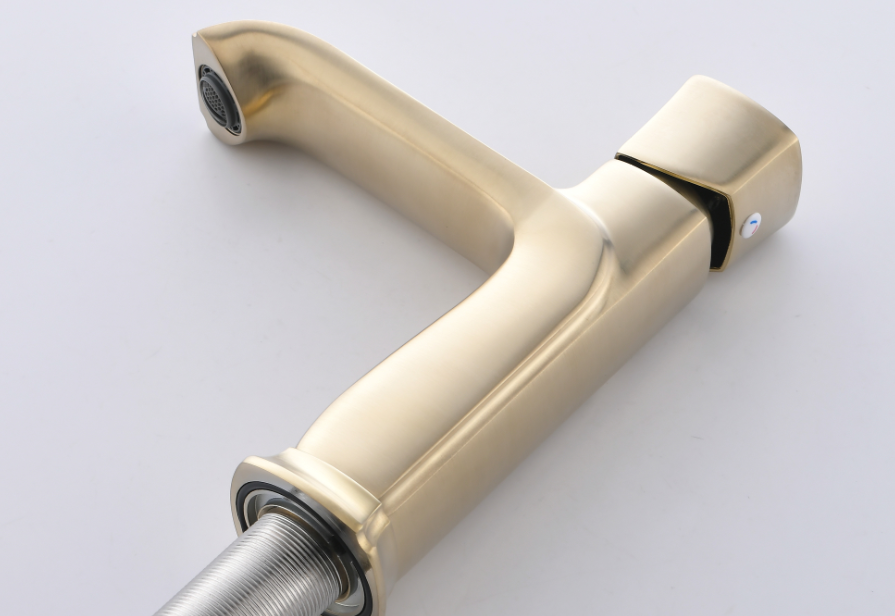 Golden Brass Hotel SUS Brushed Brass Bathroom Faucet