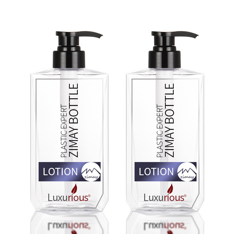 Recycled 300ML 500ML Clear Normal Regular Plastic Shampoo And Conditioner Body Pump Bottle