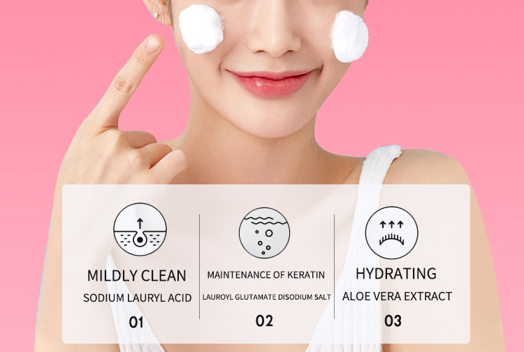 Oil Control 120ML Foaming Facial Cleanser MSDS Rose Water Face Cleanser