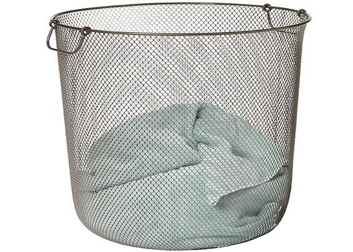 Rectangular 370mm Lengh 250mm Width Wire Mesh Storage Baskets With Handle