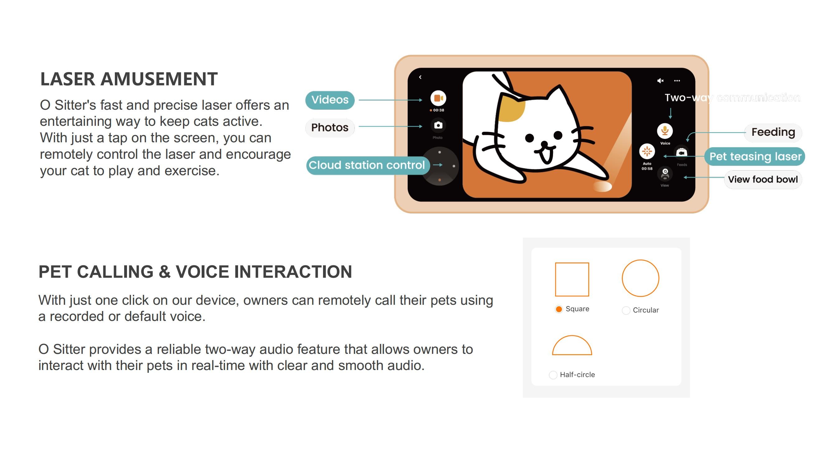 DC 12V 300W Robotic Companion For Cats Wireless Connection Low Noise