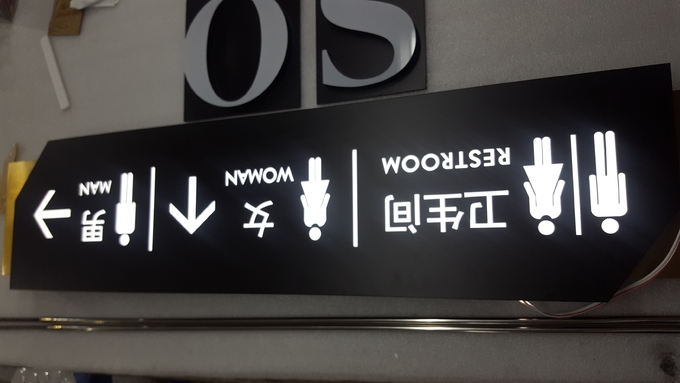 White 8000K Wall Mounted Light Box , 3D Lightbox Signage 2300*420*120mm