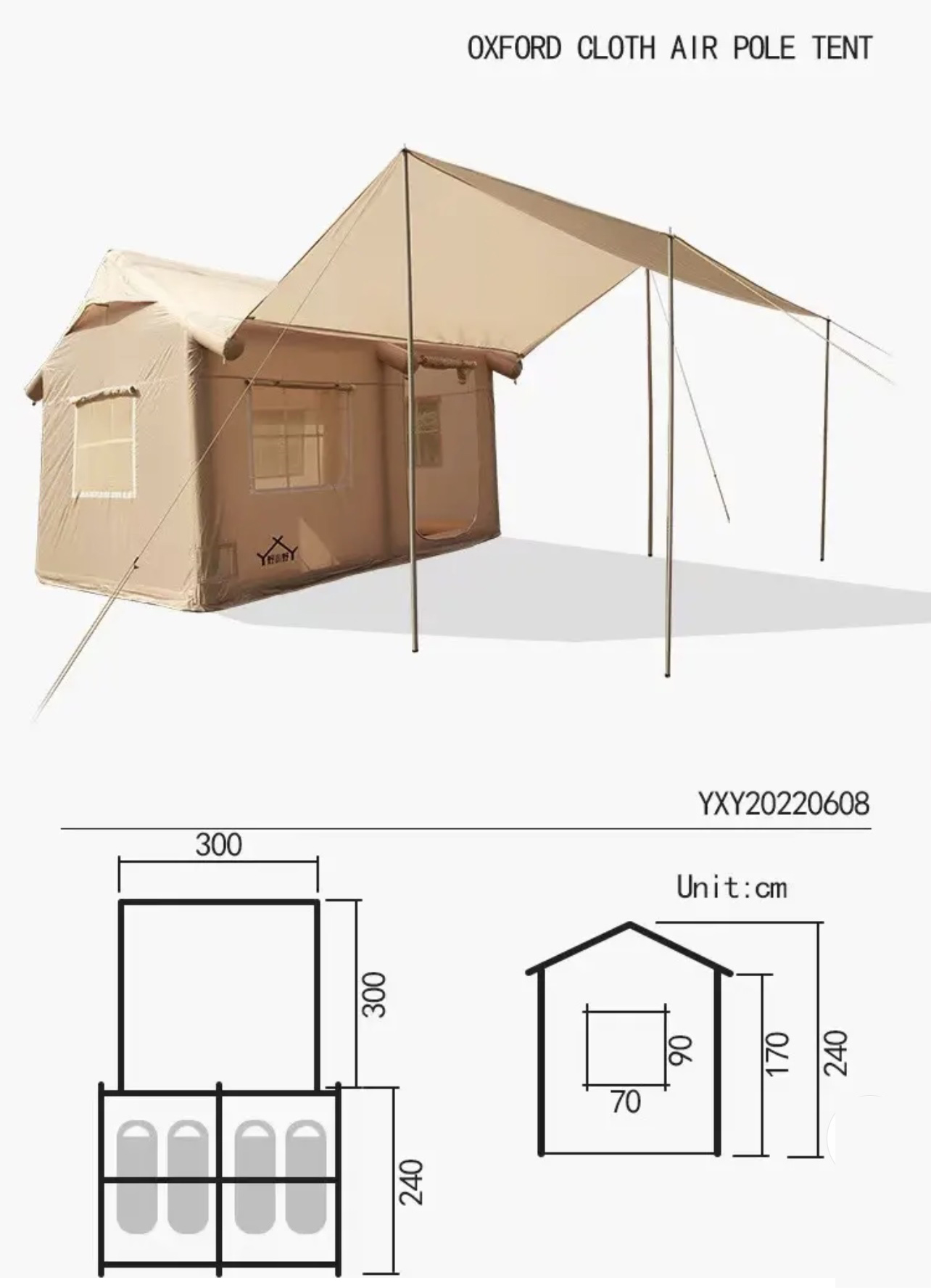 Hot Selling Portable Outdoor Inflatable Camping Tent Thickened Inflatable Tent For Camping