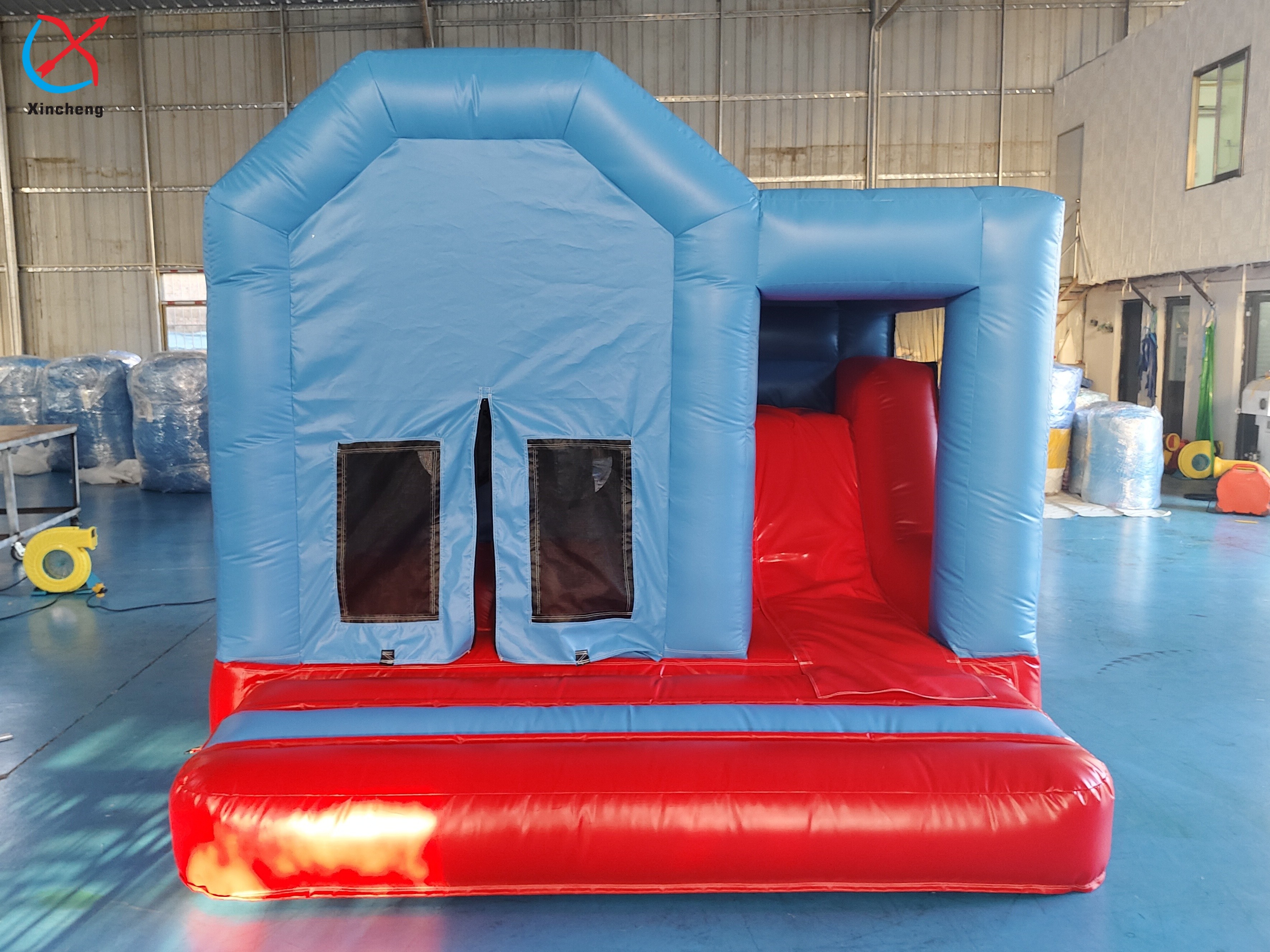 Manufacturer Custom Color Splicing Inflatable Elastic House Trampoline