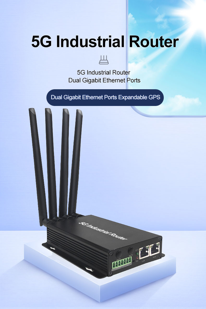 Practical Black Industrial Modem Router 1000Mbps 2 Gigabit Ports