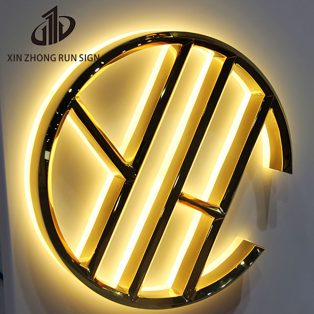 Customized 3d illuminated logo back lit signage for outside business exterior building