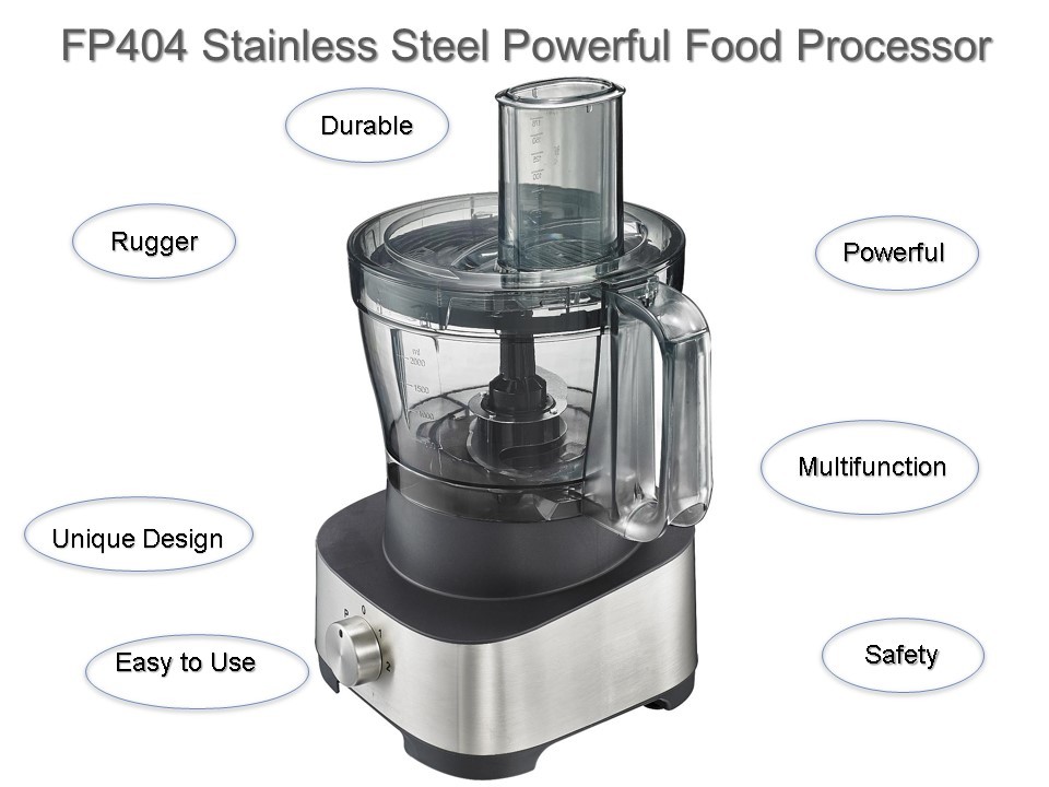 Food Preparation Stainless Steel Food Processor 1000W XL Bowl