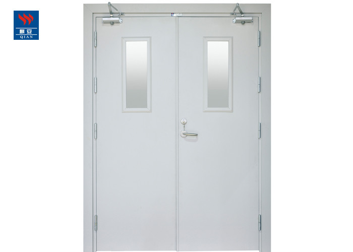 Double Interior Escape Exit Iron Fireproof Steel Doors