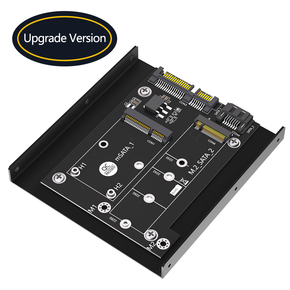 Convenient SATA 3.0 to M.2 NGFF mSATA SSD Adapter Card with 3.5" Hard Disk Bracket