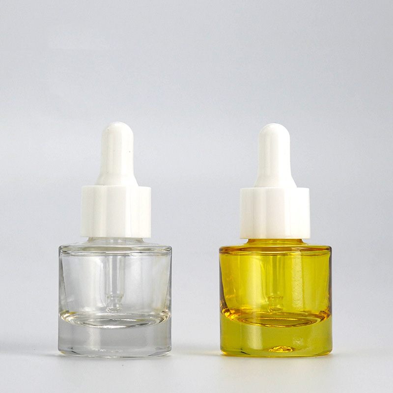 Eco Friendly Cosmetic Packaging 15ml30ml 50ml 1 oz 1.5oz Green Serum Essential Oil Bottomed Glass Dropper Bottle with Golden Cap
