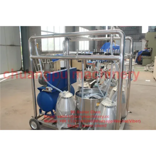 4 Buckets Mobile Milking Machine with 25L Stainless Bucket and 2.2kw Power for Cow Sheep Goat Farm
