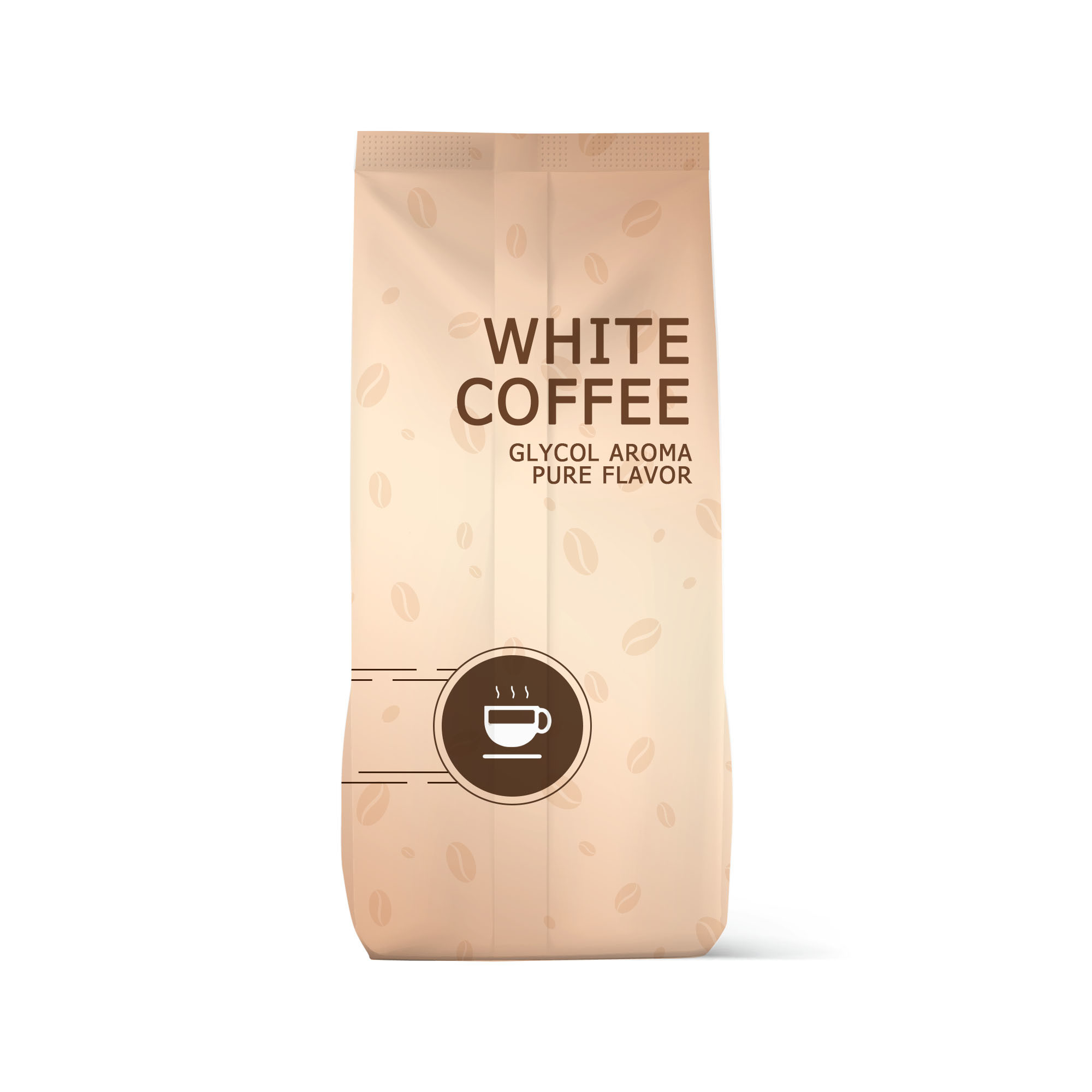 Printed Side Gusset Pouch Foil Packages High Caffeine White Coffee Beans 1lb Bag