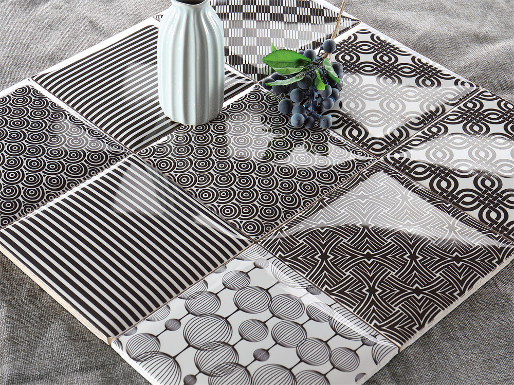 Wear-Resistance Center-Prominent 152x152mm Inside Ceramic Wall Tiles For Dinging Room And Bar Background Adornment