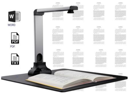 Portable Smart Book Scanner 16 Mega Pixels A3 Style Intelligent Surface Flattening
