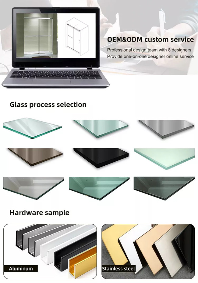 Polished Bathroom Shower Enclosure 8mm Tempered Glass Shower Cabin