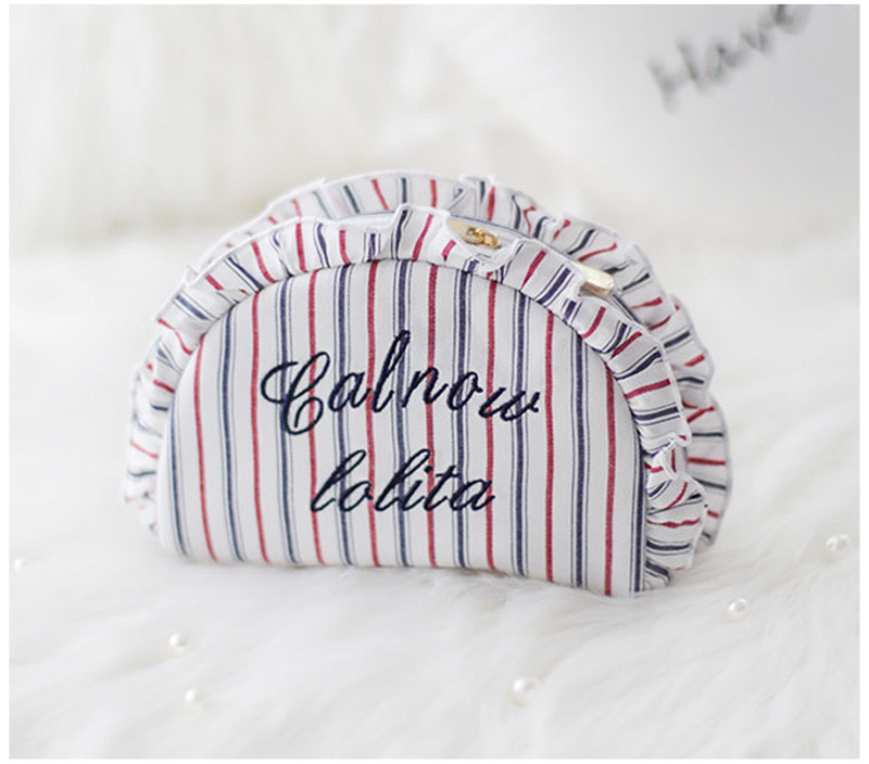 High Quality Professional Stripe Embroidery Makeup Bag Travel Bag