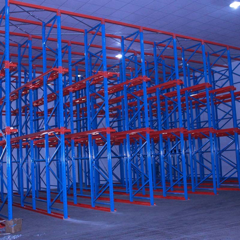 Cold Room Steel Heavy Duty Drive In Pallet Racking System Customized Depth