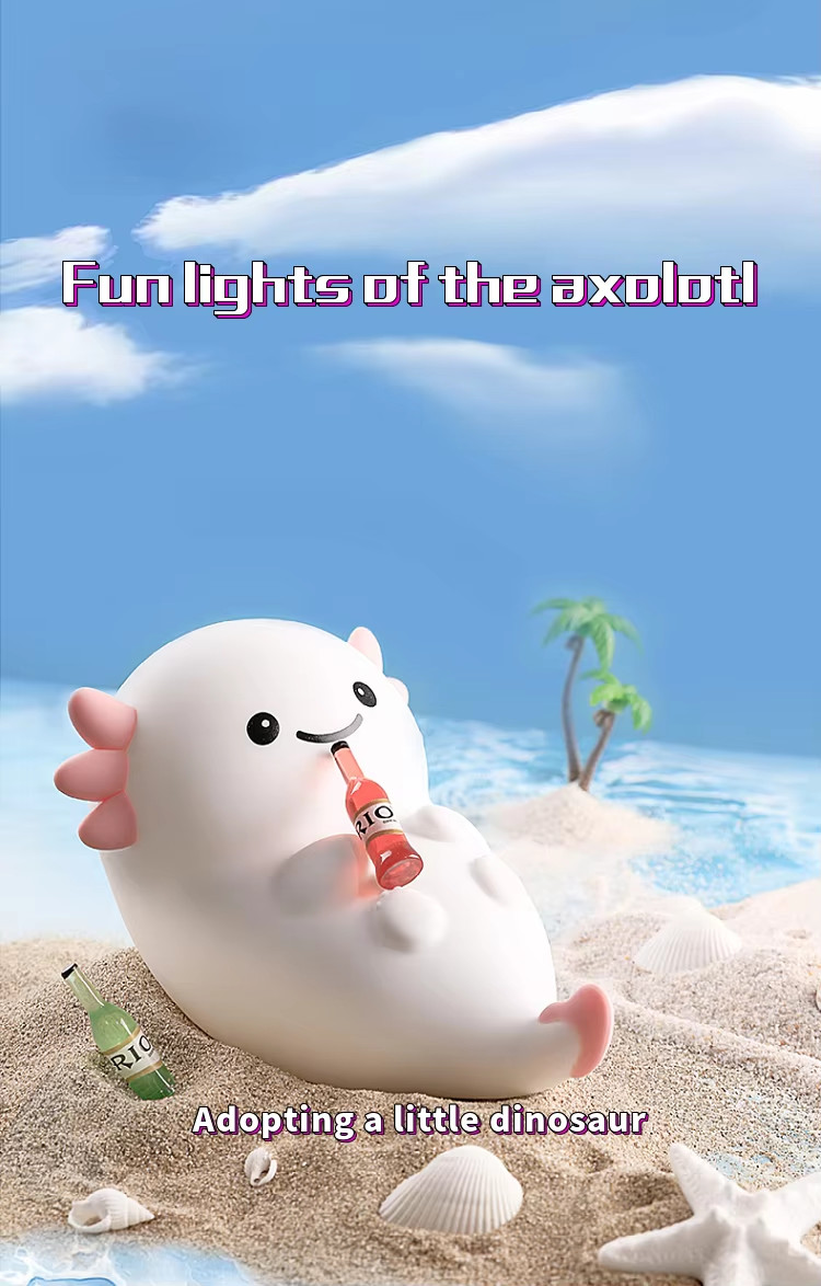 Modern Home USB Night Light Hexagonal Dinosaur Baby Fish LED With Touch Sensor Colorful Silicone Rechargeable Light