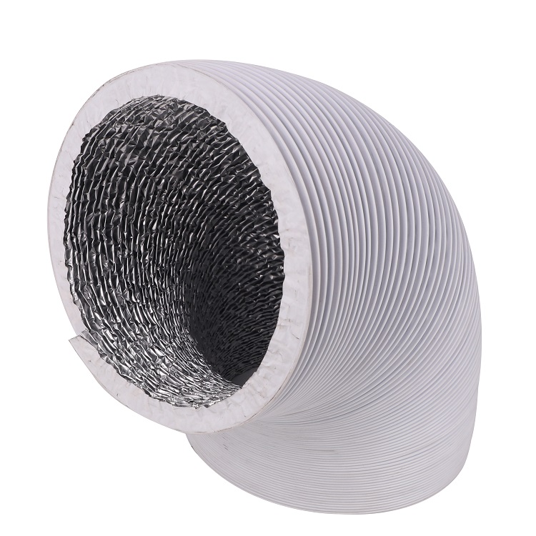 Mounting Duct Fan Aluminum Flexible Duct Pipe with Plastic Blade and Riveting Connector