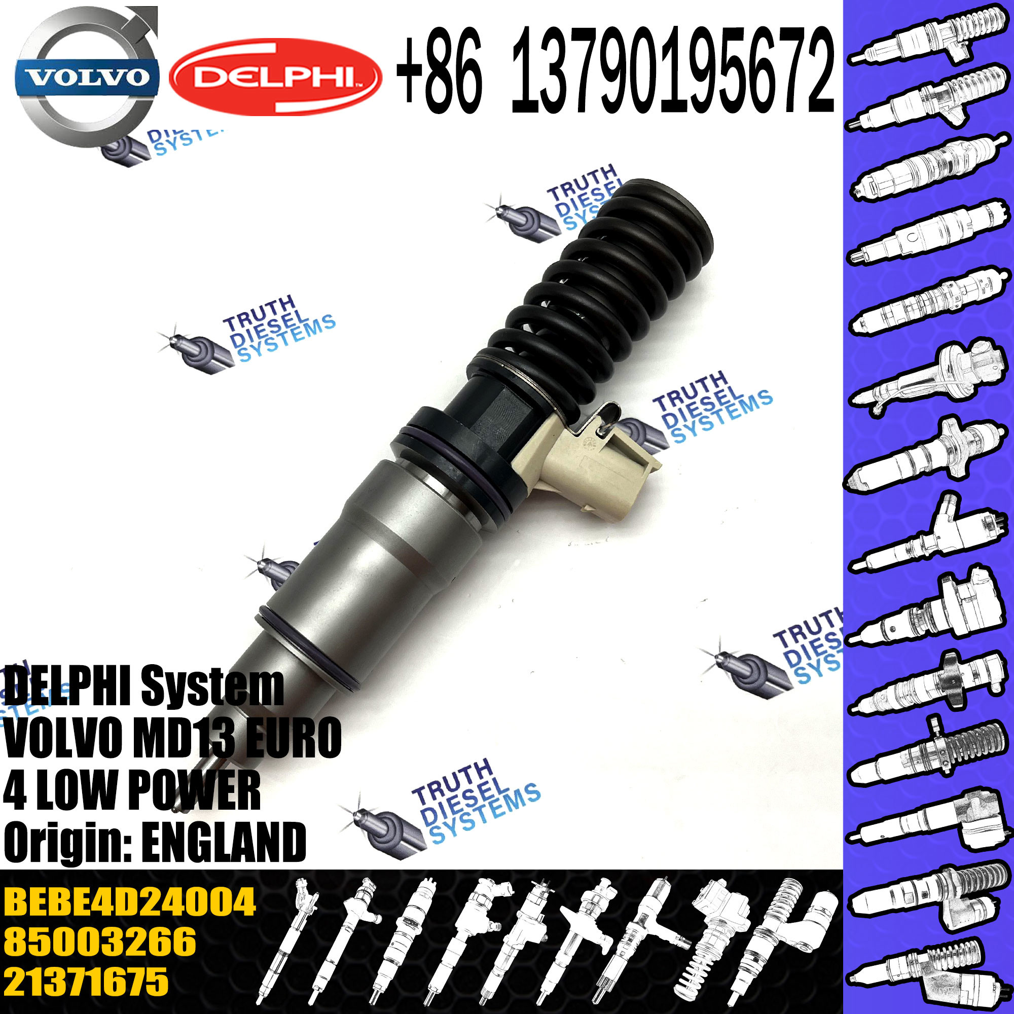 Diesel Fuel Injector 21371675 7421340614 21340614 85000872 85003266 BEBE4D24004 For VOL MD13 EURO4 HIGH POWER