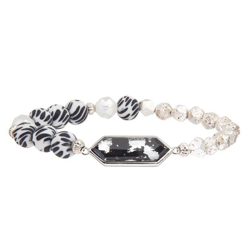 Flower Shape Space Beads Bracelets Customized With Shine Silver Ball