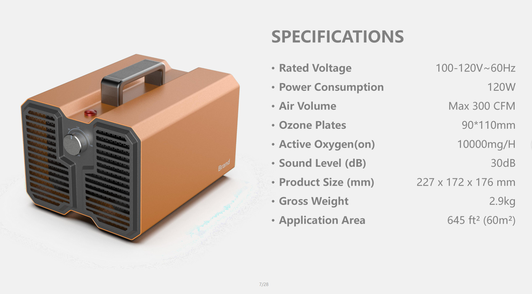Composite Filter Ozone Generator Air Purifier 20000mg/H High Capacity