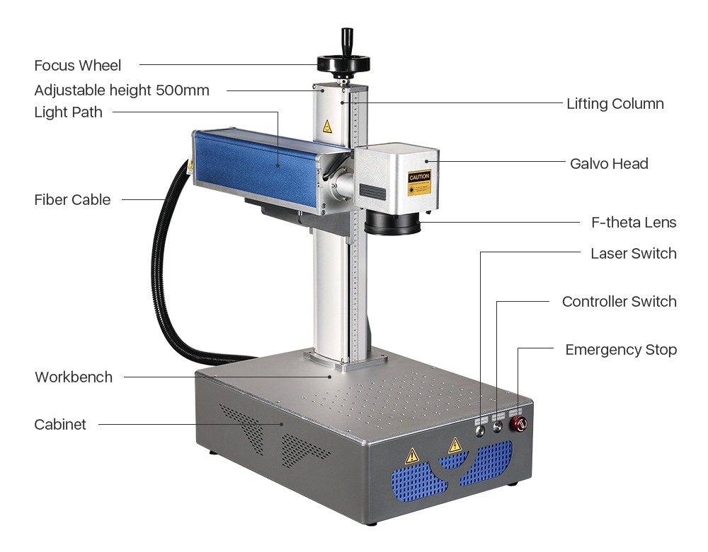 30kg Weight Pulsed Mode Vioern 5W UV Fiber Laser Marking Machine for Advertising and Hotel Applications