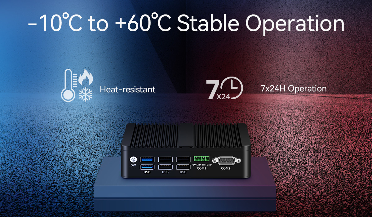 Intel N100 4 LAN Dual COM Industrial Mini Fanless PC With WIFI DDR4 16G RAM Windows Linux
