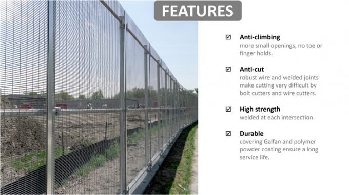 South Africa Anti Climb Galvanized Steel Wire Prison Mesh 358 Security Fence