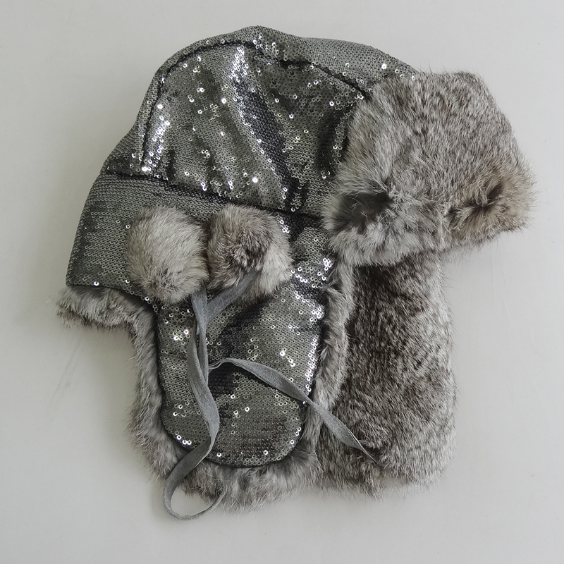 Unisex Factory Direct Custom Russian Style Rabbit Fur Trapper Hat