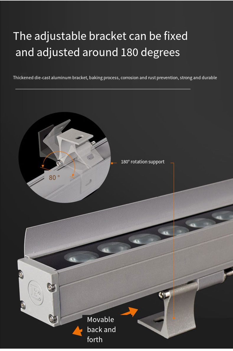 Dmx512 Architectural Wall Wash Lights Outdoor Working Light DC12V 36W RGB