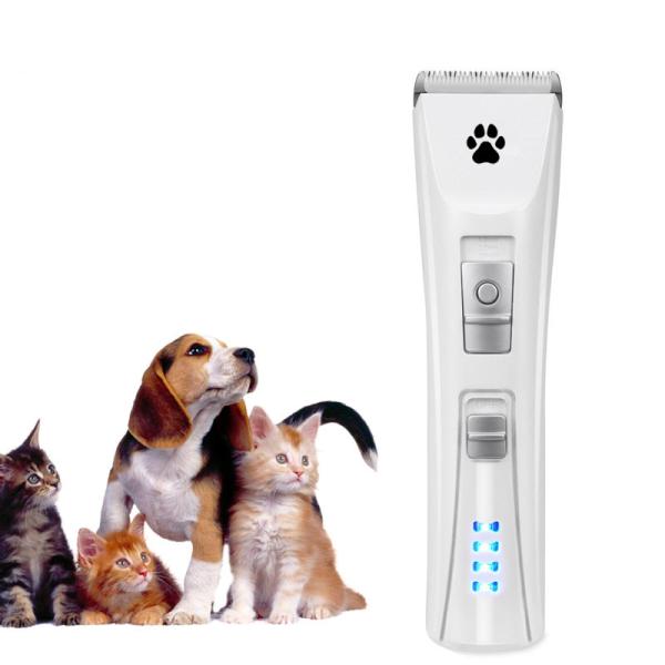 White Color Pet Grooming Hair Clippers , Electric Pet Hair Trimmer Two Speed