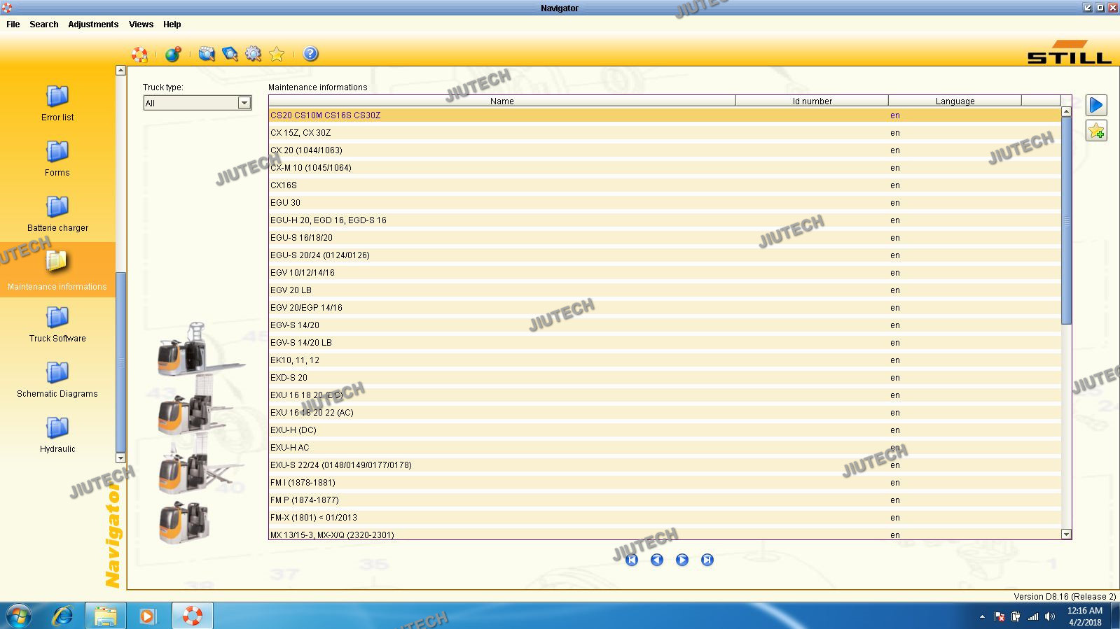 Original for Still Forklift Diagnose Tool Canbox with 8.21 Navigator Software for STILL Forklift Scanner Tools and F110