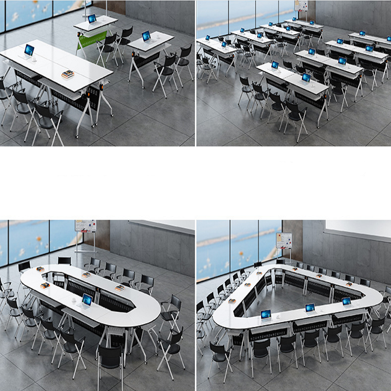 School Office Furniture Wooden Rolling Folding Stackable Conference Tables for Training Room