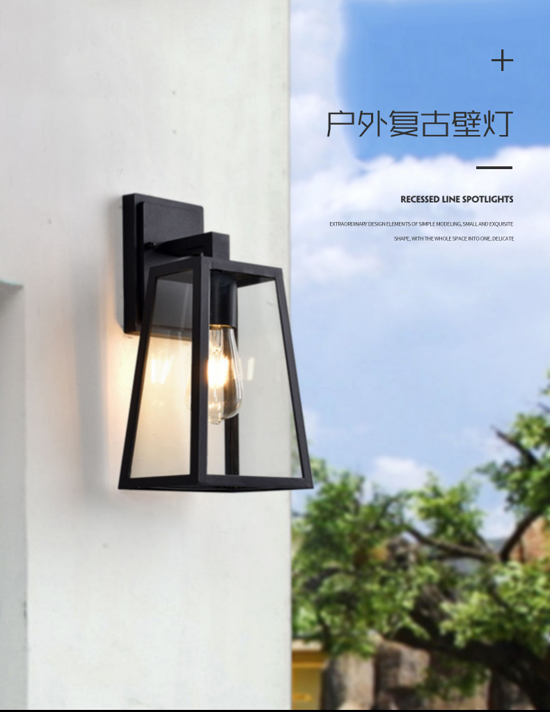 Wall Lamp Die Cast Aluminum Glass E27 Bulb*1 Courtyard Community Villa