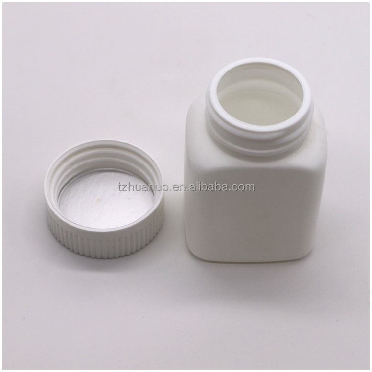 80ml Custom Color HDPE Square Bottle with Screw Cap and Kid Safety Cap