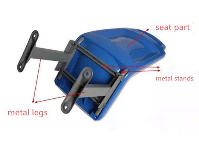 Standard Size ABS Plastic Bus Seats 400 * 440 * 630 Long Working Life Time